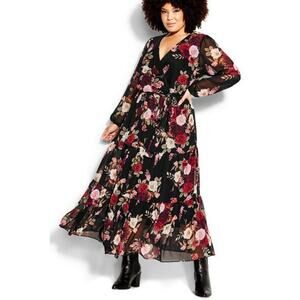 New!‎ City Chic Floral Paradise Maxi Dress black women plus size 24